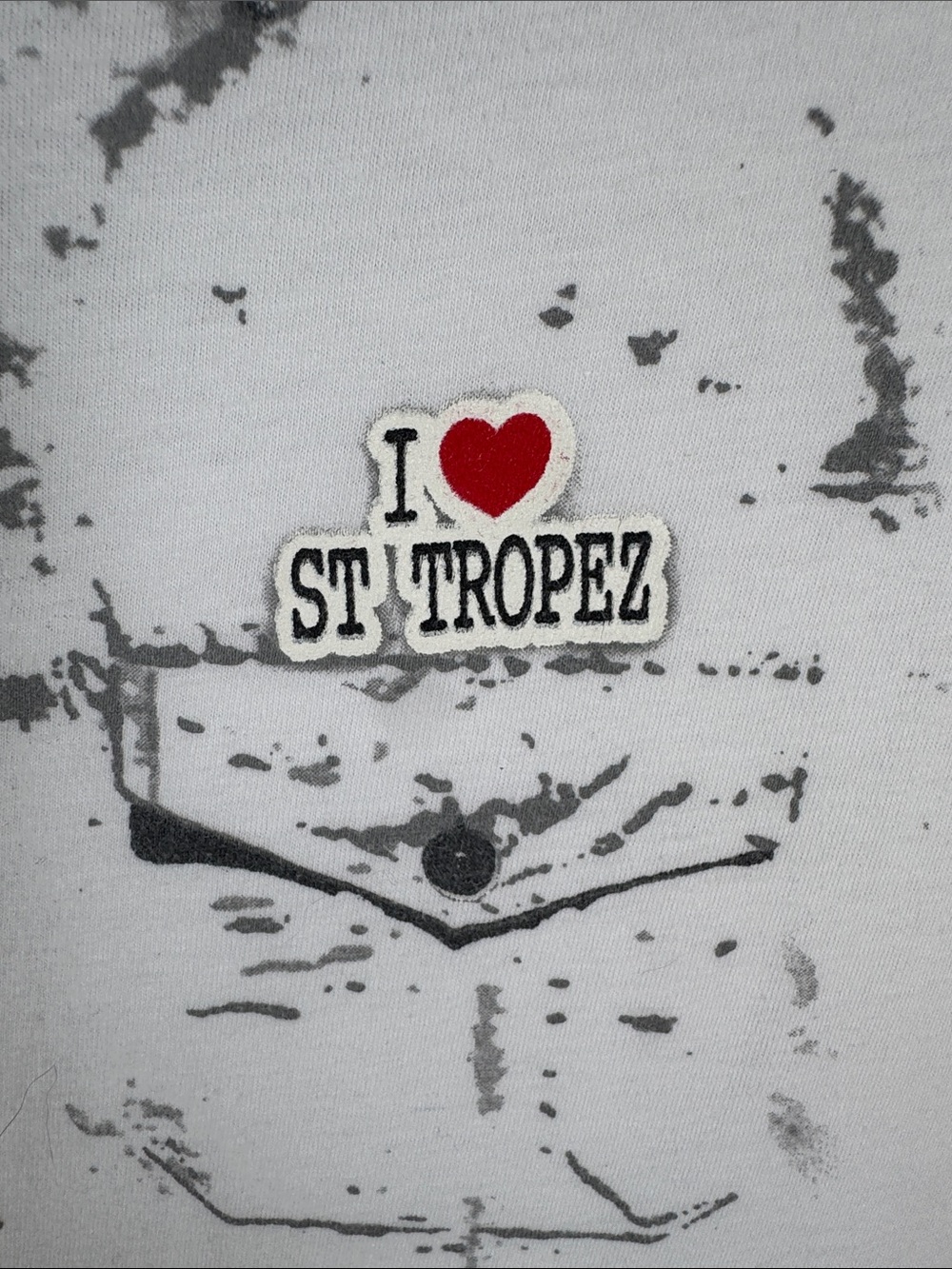 St. Tropez Graphic Trompe L’Oeil Tie T-Shirt White XL Novelty Tee Cotton - Picture 3 of 9